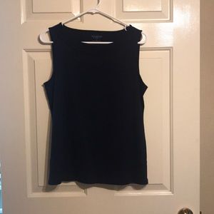 Navy blue sleeveless top.